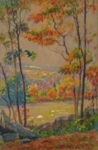 GRUELLE Justin C,River Vista, 
depicting autumn landscape with rive,Wickliff & Associates 2010-10-29