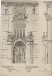 GRUNER Oskar 1867,Palais Lobkowitz in Wien: Ansicht und Querschnitt ,Galerie Bassenge DE 2023-12-01