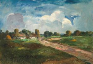 GRUNWALD Bela Ivanyi 1867-1940,Landscape with farmyard,Palais Dorotheum AT 2015-06-09