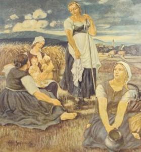 gschwender fritz 1897,Einer Gruppe junger Feldarbeiterinnen,1940,Heickmann DE 2009-06-27
