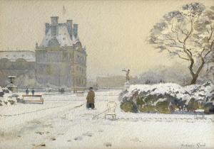 GUÉ Arthur 1857-1916,PARIS, LE PAVILLON DE FLORE SOUS LA NEIGE,Sotheby's GB 2013-06-27