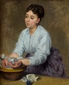 GUÉRARD GONZALES Jeanne 1856-1924,Laveuse (La boule bleue),1897,Piasa FR 2008-12-12