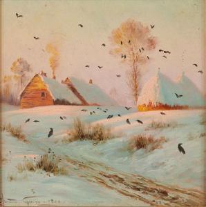 GUÉRY Armand 1850-1912,Soleil couchant sur la neige,1909,Osenat FR 2024-03-24