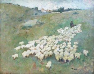 GUÉTON Antonin 1886-1941,Le troupeau de moutons,Saint Germain en Laye encheres-F. Laurent 2014-05-25