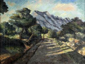 Gualino Cesarina 1890-1992,Paesaggio con strada,1954,Bertolami Fine Arts IT 2020-06-18