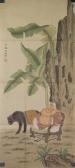 GUANPENG DING 1726-1770,Laughing Buddha and a black bear under a banana tr,888auctions CA 2016-10-27