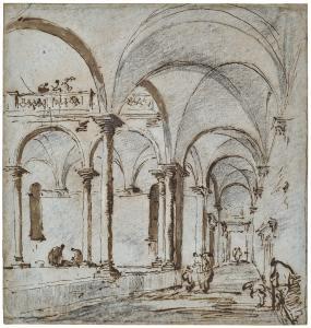 GUARDI Francesco 1712-1793,A vaulted courtyard with figures,Christie's GB 2024-04-17