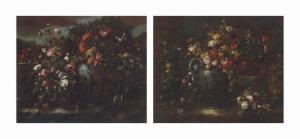 GUARDI PSEUDO 1700-1700,Flowers in urns and vases in a garden,Christie's GB 2017-04-25