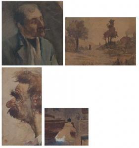 Guarlotti INNOCENTE 1870-1939,Studi di figure e paesaggi quattro,Meeting Art IT 2021-12-09