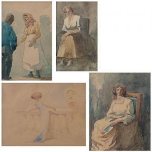 Guarlotti INNOCENTE 1870-1939,Studi di figure quattro,Meeting Art IT 2022-10-19