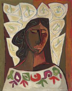 GUAYASAMIN Oswaldo 1919-1999,Study for 'Cartuchos' from the Huacayñán Series,Christie's 2009-11-17
