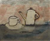 GUBBELS Klaas 1934,A coffeepot, a coffee cup and a tea-strainer on a ,1960,Christie's GB 2001-06-12