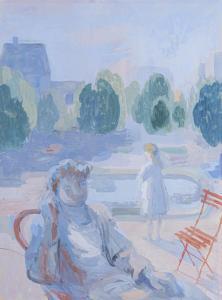 GUBLER Ernst 1895-1958,Les femmes dans le parc,Dogny Auction CH 2019-12-03