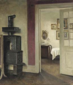 GUDDEN Rudolf 1863-1935,An Interior with a Stove and a View into a Dining ,Christie's GB 2002-10-30