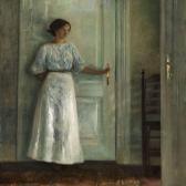 GUDDEN Rudolf 1863-1935,Interior with the artist'swife in a white dress,Bruun Rasmussen 2008-11-18