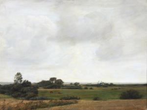 GUDDEN Rudolf 1863-1935,Landskab med græssende kvæg på Lyngby-egnen,Bruun Rasmussen DK 2022-12-19