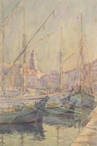 GUDIN Emile 1874-1957,Port de Saint Tropez,1924,Daguerre FR 2017-12-04