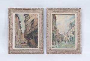 GUDIN Emile 1874-1957,Two European city scenes,Kamelot Auctions US 2023-01-19