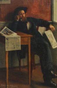 GUDMUNDSEN HOLMGREEN Johan,A bearded man immersed in thoughts,1886,Bruun Rasmussen 2020-02-10