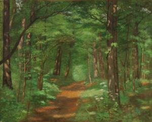 GUDMUNDSEN HOLMGREEN Johan,View from a beech forest at springtime,1894,Bruun Rasmussen 2019-09-02
