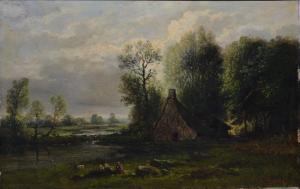 GUEDY E.,Bergère près de la ferme,1840,Rossini FR 2013-06-28