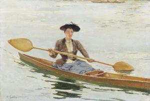 GUELDRY Ferdinand Joseph 1858-1945,An Elegant Lady rowing,Christie's GB 2002-07-10