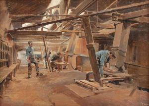 GUELDRY Ferdinand Joseph 1858-1945,Atelier de charpentier,Millon & Associés FR 2020-12-10