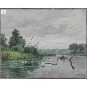 GUENARD OCTAVE 1845-1934,Bords de l\’eau,1887,Herbette FR 2018-04-15