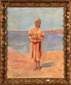 GUERIN BILLET Aline 1800-1900,Jeune algérienne au bord de la mer,VanDerKindere BE 2013-01-15