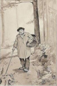 GUERIN Gabriel 1869-1916,La cueillette des champignons,Marambat-Camper FR 2021-11-10
