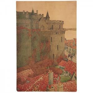 GUERIN Jules 1866-1946,Chateau of Luynes and Chateau of Amboise,1906,Treadway US 2017-04-27
