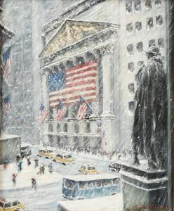 GUERINOT MARILYN 1947,New York Stock Exchange with Flags,Simpson Galleries US 2022-10-01