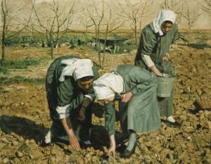 GUERRA Isabel 1947,Mañana de cosecha en el convento,Duran Subastas ES 2023-12-27