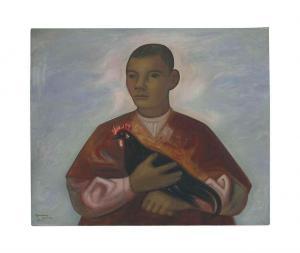 GUERRERO GALVAN Jesús 1910-1973,Boy with Rooster,1956,Christie's GB 2017-05-24