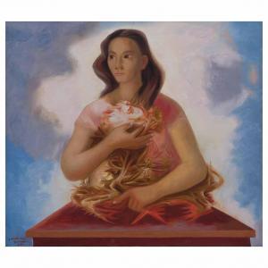 GUERRERO GALVAN Jesús 1910-1973,Mujer con caracol,1971,Morton Subastas MX 2023-09-28