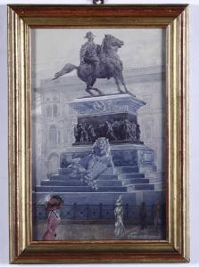 GUERZONI Giovanni 1876-1948,Monumento a Vittorio Emmanuele in Piazza Duomo a M,Cambi IT 2021-07-22