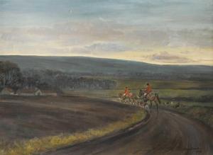 GUEST Alison 1951,Huntsmen and hounds on a country road,1978,Cheffins GB 2024-01-11