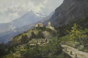 GUGGENBERGER Thomas 1815-1882,Veduta di Castel Tirolo,Von Morenberg IT 2009-04-24