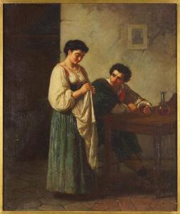 GUGLIELMI Gennaro 1804-1887,Man and Woman in interior,Susanin's US 2019-09-20