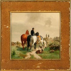 GUHN Karl Feodorovich 1830-1877,A hunting party,1873,Bruun Rasmussen DK 2009-06-08