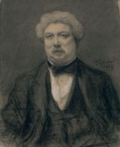 GUICHARD Joseph Benoit 1806-1880,Portrait d'Alexandre Dumas (1802-1870), d,1865,Binoche et Giquello 2023-01-21