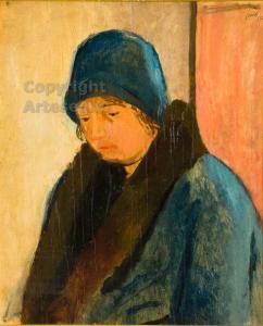 GUIDI Virgilio 1891-1984,Ritratto della moglie con cappello,1928,ArteSegno IT 2018-03-17