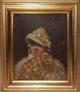 GUIDOTTI Salvatore 1836-1903,Giovane donna con ventaglio,Casa d'Aste Martini IT 2021-06-25
