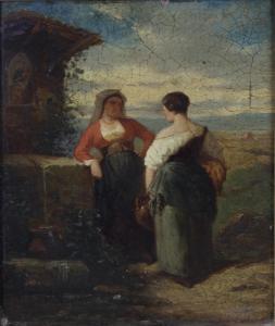 GUILBERT D'ANELLE Charles Michel,two women in conversation,19th century,Fellows & Sons 2018-08-06