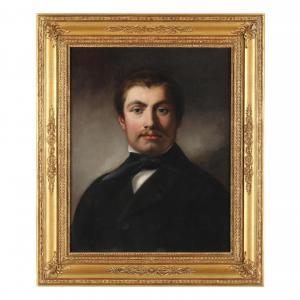 GUILLAUME Edmond 1826-1894,Portrait of a Gentleman with Mustache,1857,Leland Little US 2024-03-22