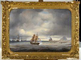 GUILLAUME JUBERT Jules,Attaque de la flotte française et abordage d\’une ,1849,Osenat FR 2021-11-10