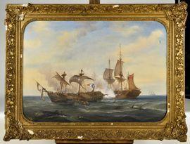 GUILLAUME JUBERT Jules,Combat naval anglais contre des français,1849,Osenat FR 2021-11-10