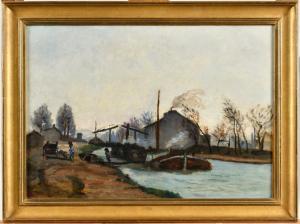 GUILLAUMIN Armand 1841-1927,Bord de canal en Ile-de-France,1869,Osenat FR 2024-03-24
