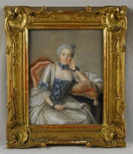 GUILLEBAUD Jean Francois,PORTRAIT OF A LADY SEATED HOLDING A LETTER,1763,Grogan & Co. 2009-04-19