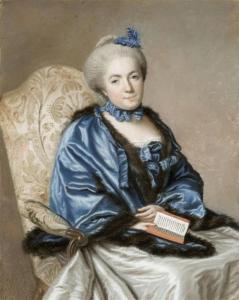 GUILLEBAUD Jean Francois 1718-1799,Portrait of a noble lady in blue, probably M,1763,Galerie Koller 2010-03-22